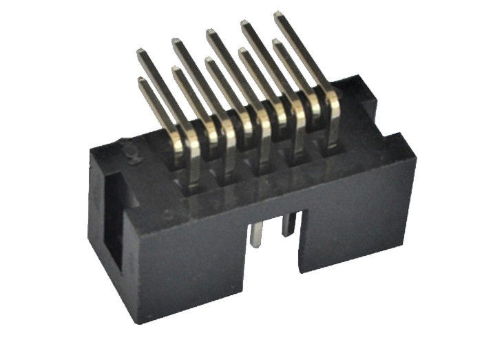 2.54 मिमी बॉक्स हैडर कनेक्टर 90 डिग्री हैडर पिंस 3.0AMP to40 ℃ से + 105 ℃